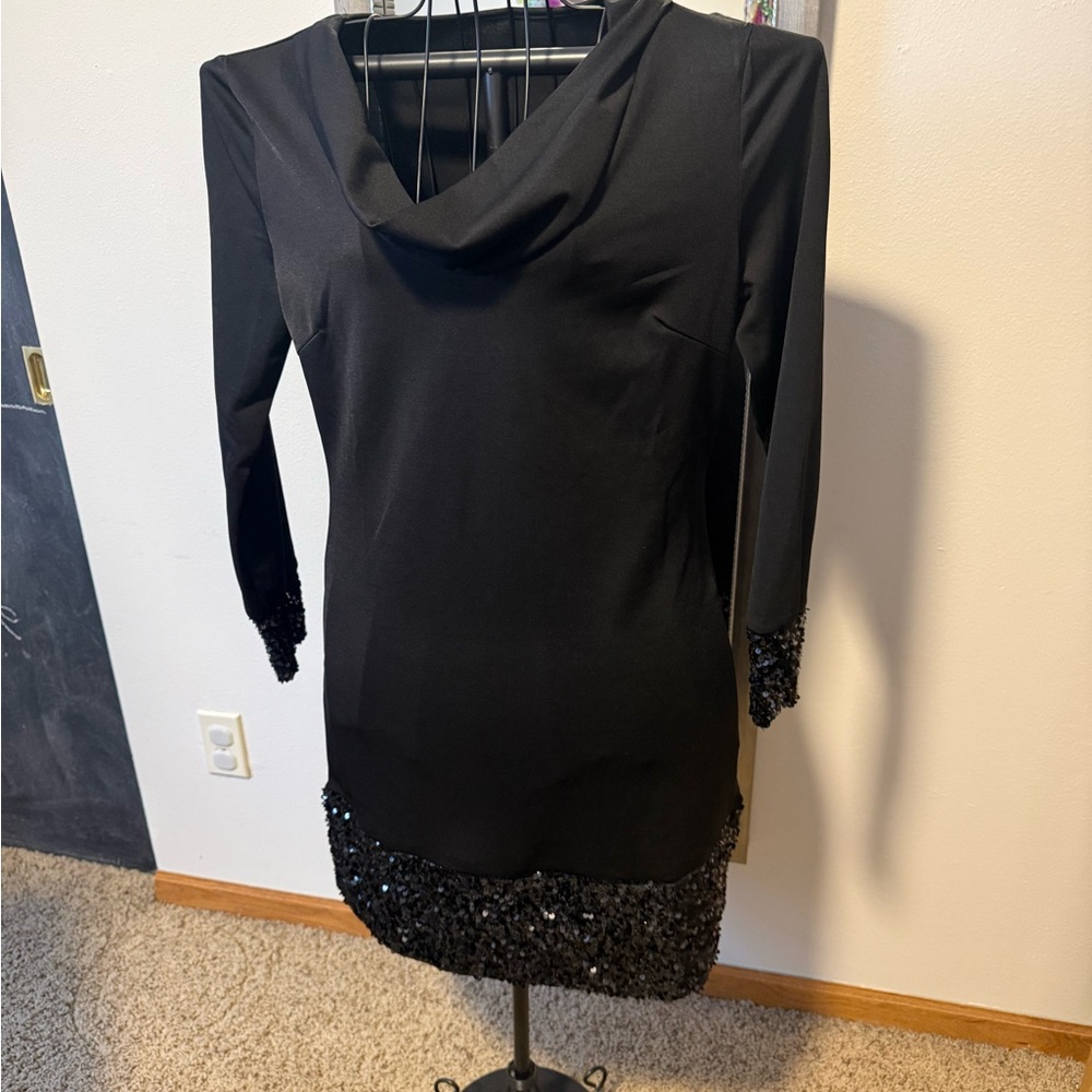 Elegant Black Sequin Dress